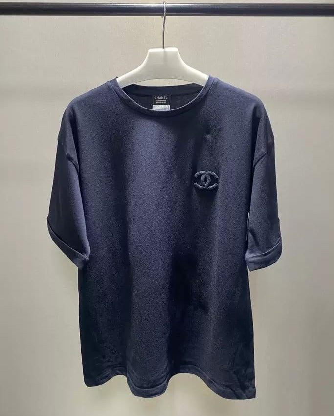 Chanel Navy Logo Cardigan Uniform from Chanel uniform Unisex