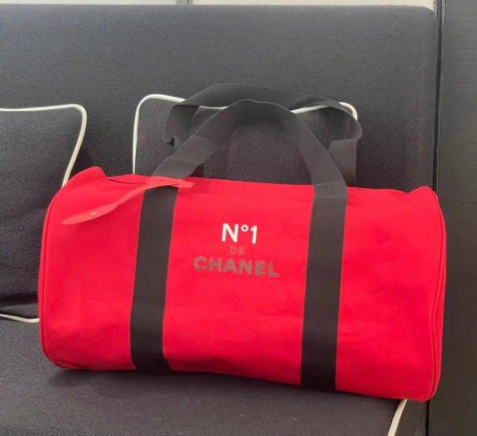 2024 Chanel Red Cameliia No. 1 Duffle Yoga Travel Bag Rare