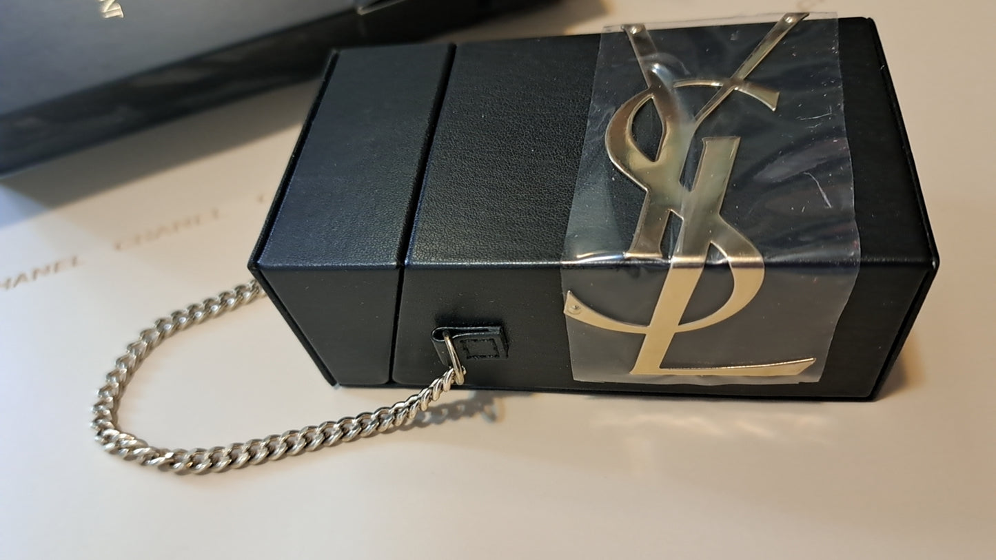 YSL Cigaratte Lipstick Small Box Holder with Chain RARE