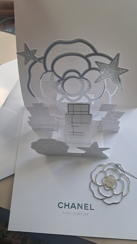 Chanel jewelry 3D pop up card with camellia charm