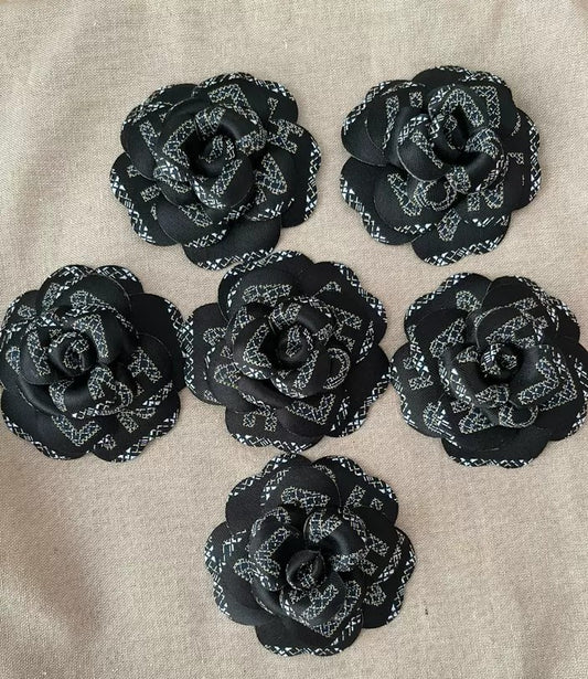 Chanel tweed Camellia sticker for packaging x 3