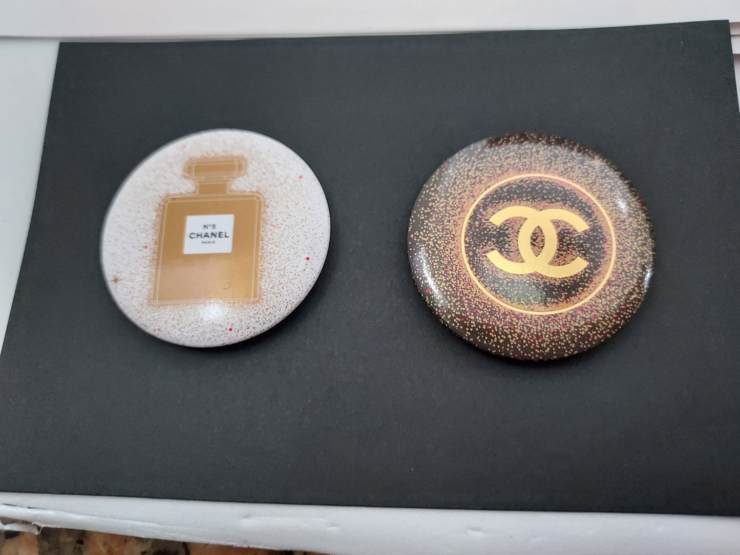 Chanel Christmas Badge Pins set of 2pcs