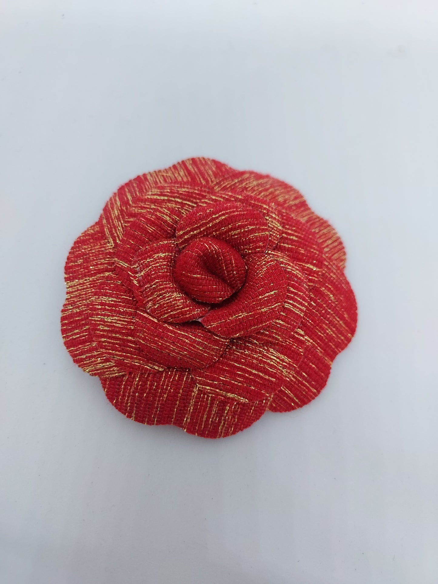 Chanel Holiday Red Gold Woven Camellia sticker from Beauty Counter