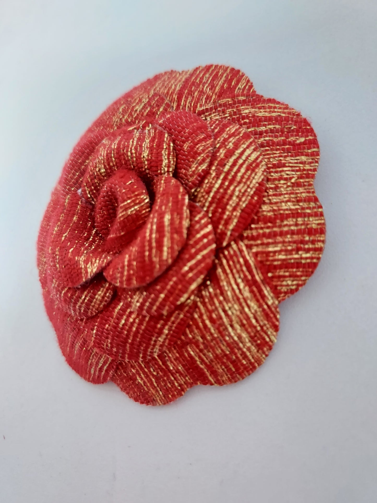 Chanel Holiday Red Gold Woven Camellia sticker from Beauty Counter