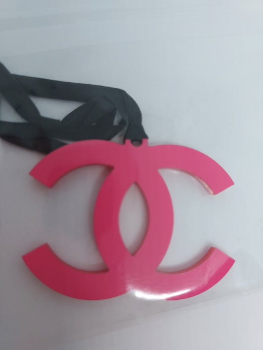 Chanel Hot pink charm logo plastic collectable