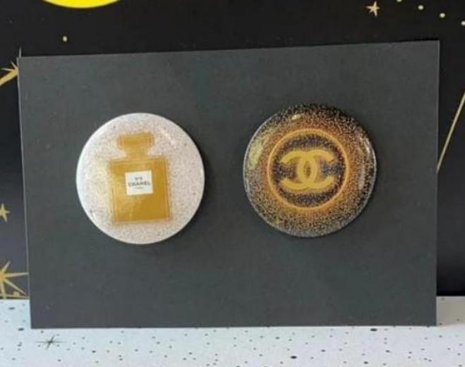 Chanel Christmas Badge Pins set of 2pcs