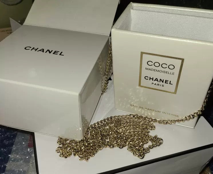 Chanel Cigaratte Lipstick Small Box Holder with Chain RARE