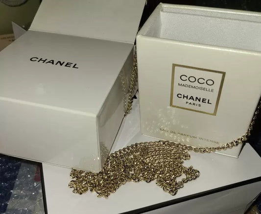 Chanel Cigaratte Lipstick Small Box Holder with Chain RARE