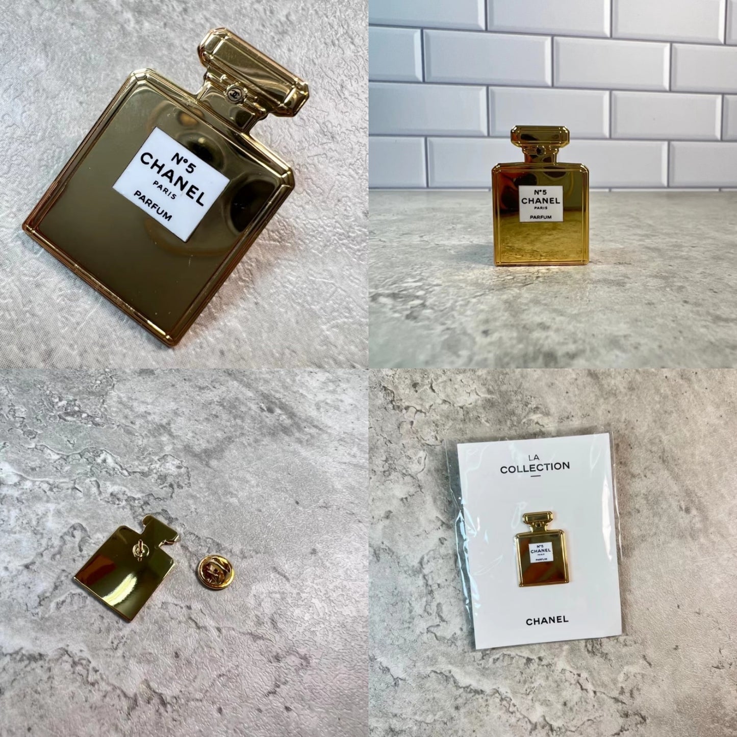 Chanel La Collection No. 5 Perfume Bottle brooch badge pin gold bottle 2021 VIP GIFT