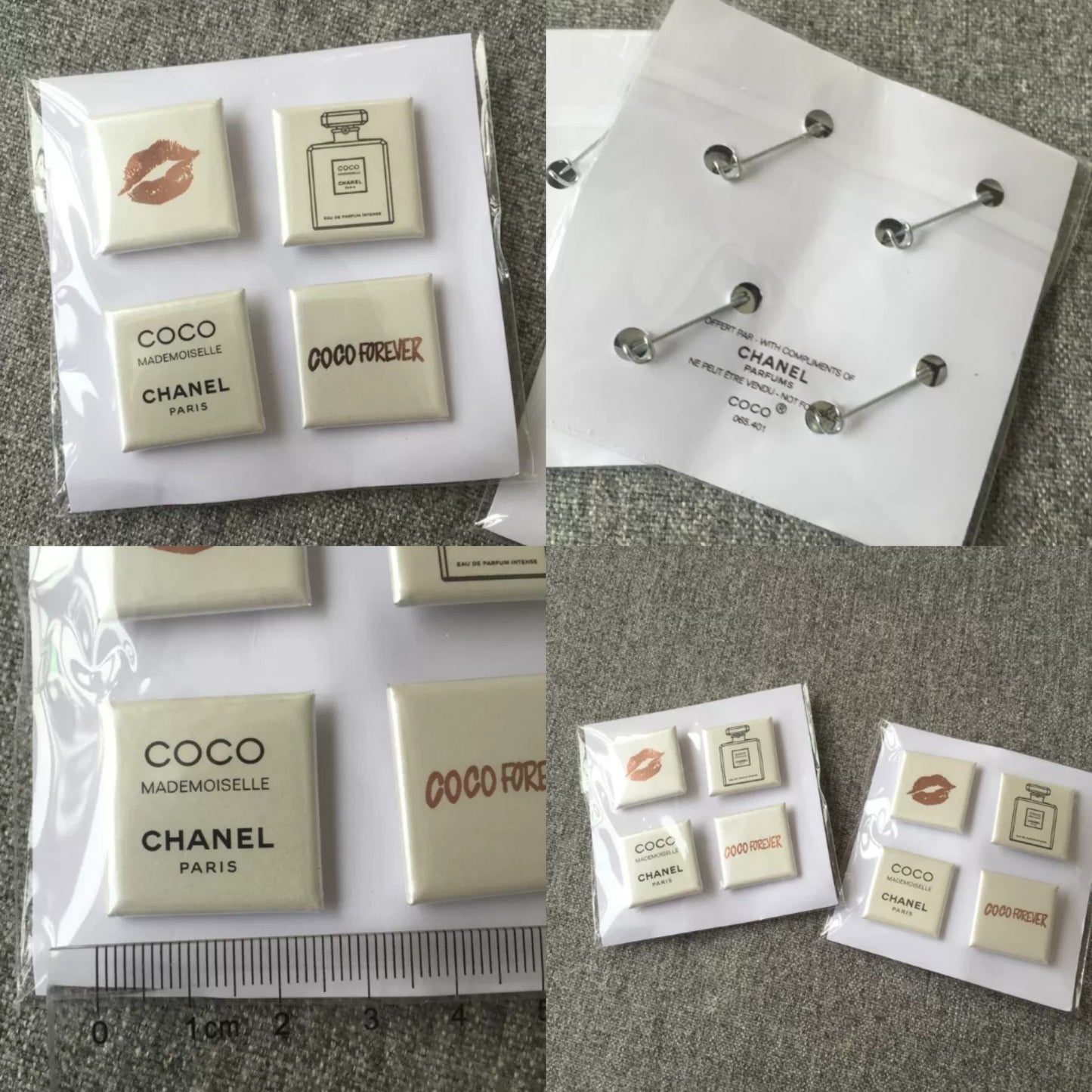 Coco Mademoiselle Mini Metal Pins Set of 4pcs 2019 VIP Gift本