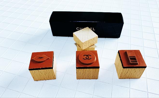 Chanel Makeup Mini Wooden Stamp Set of 3pcs RARE VIP GIFT