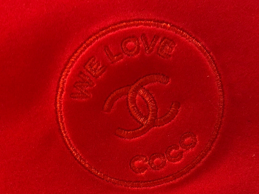 Chanel CoCo Love Red Velvet Large Makeup Pouch Clutch bag VIP GIFT