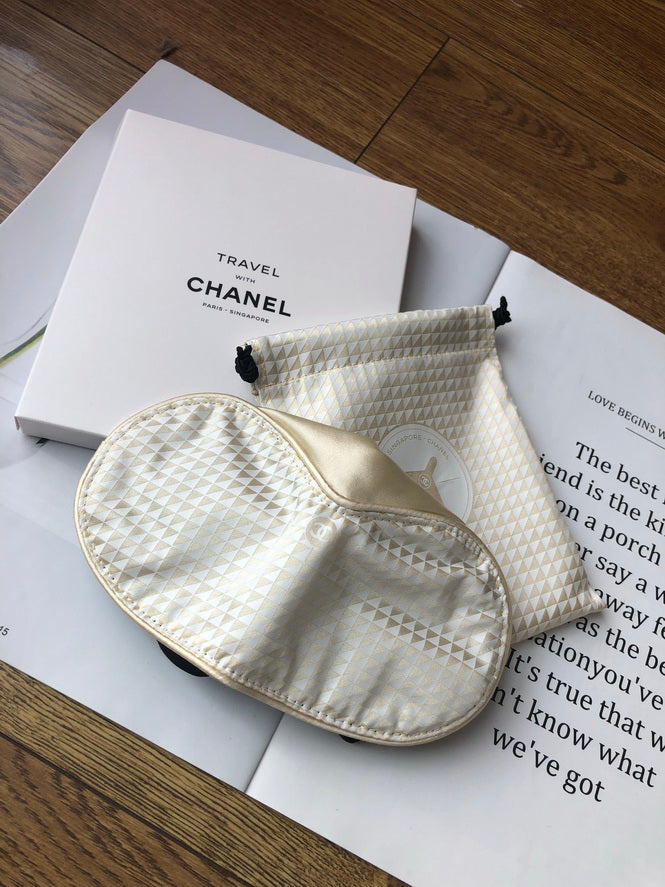 Chanel Singapore Airport sleeping mask in pouch rare VIP GIFT