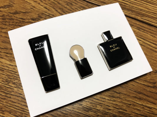 Bleu De Chanel pin brooch badge set of 3pcs VIP Gift