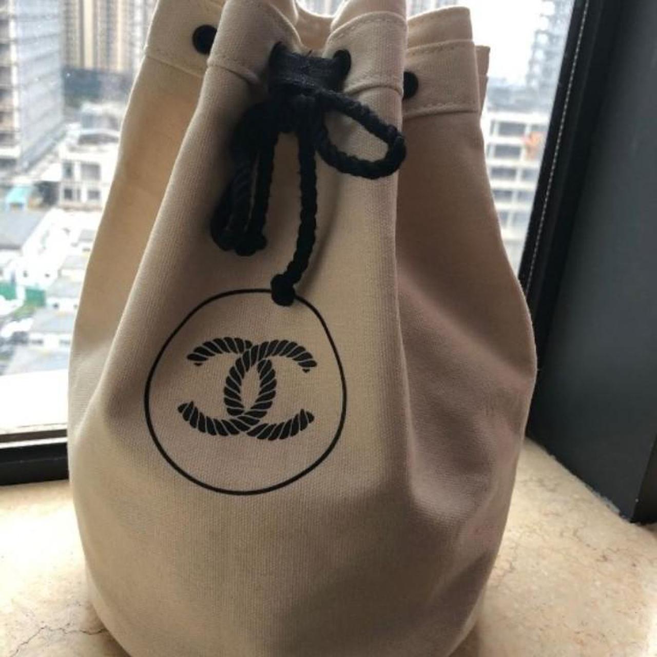 Chanel Ivory Makeup Drawstring bag