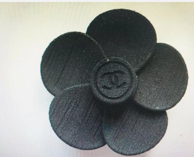 Chanel Le Volume Black  Camellia Resin brooch badge magnet rare