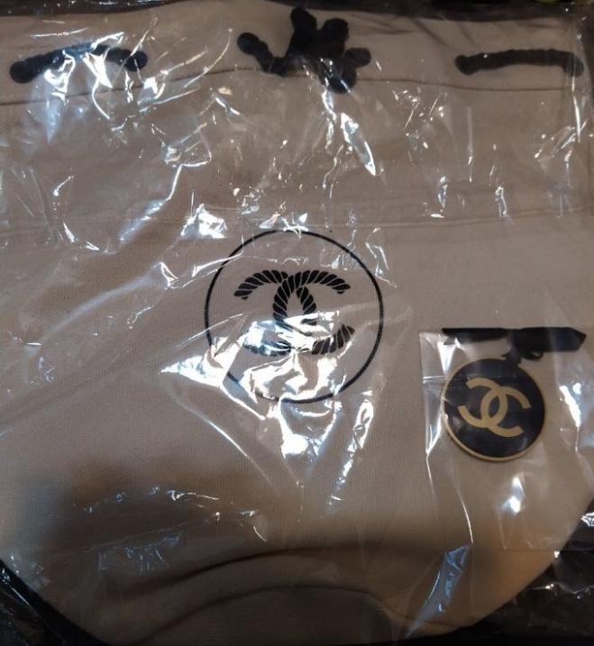 Chanel Ivory Makeup Drawstring bag with DIY jelly bucket