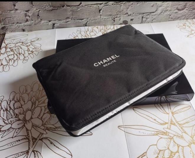 Chanel Quilted Padding Makeup Pouch Bag