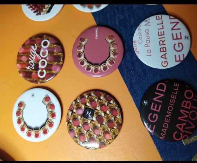 CHANEL Beaute badge round pin set of 9 pcs VIP gift collectible