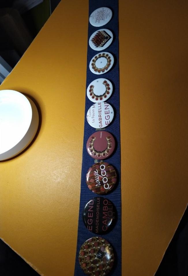 CHANEL Beaute badge round pin set of 9 pcs VIP gift collectible