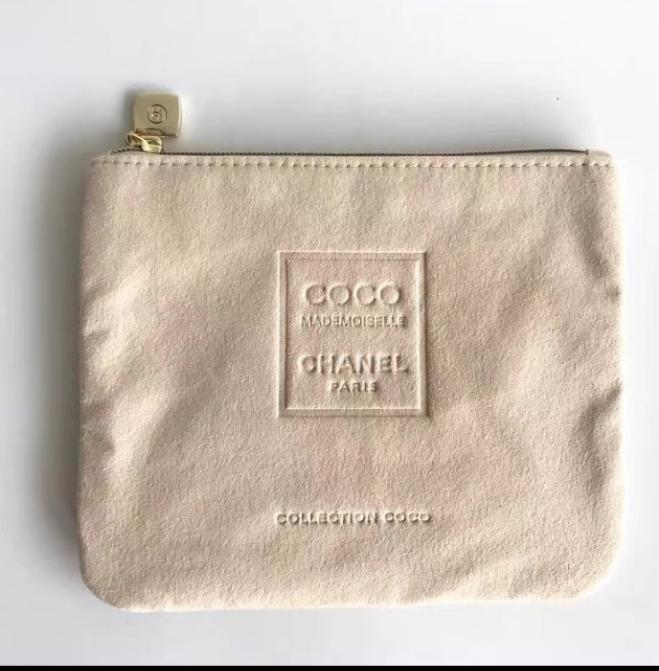 Coco Mademoiselle Beige Small  Suede Zipper Wallet VIP Gift