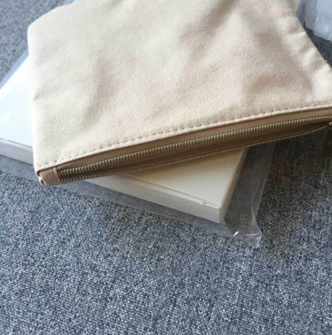 Coco Mademoiselle Beige Small  Suede Zipper Wallet VIP Gift