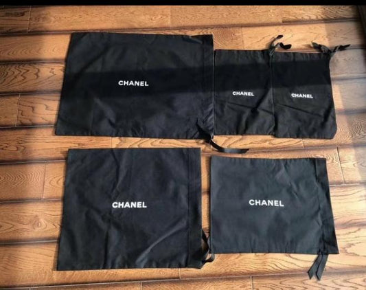 Chanel Black Dust Bag Various Sizes packaging