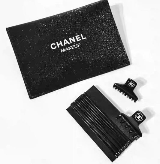 Chanel Beaute hair clip set claw clips w/black pouch VIP