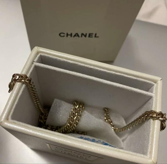 Chanel Cigaratte Lipstick Small Box Holder with Chain RARE