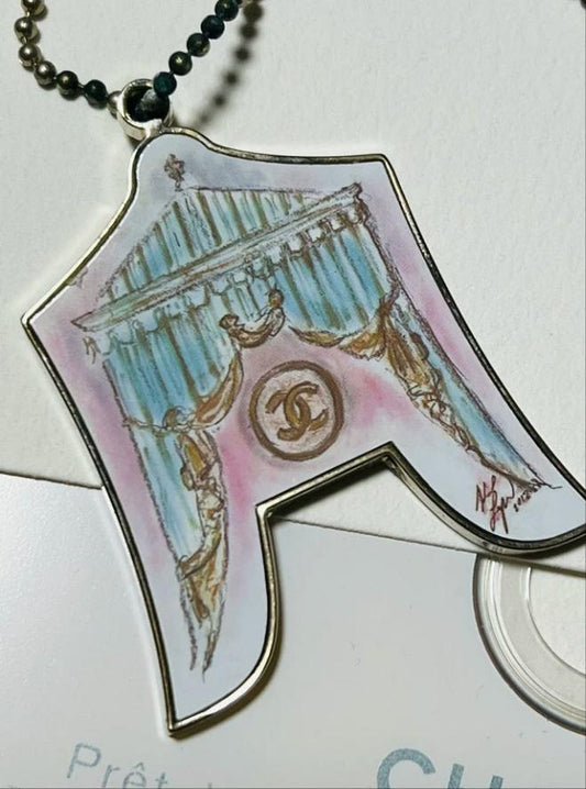 Chanel Pink metal Key Chain Charm VIP Gift Rare