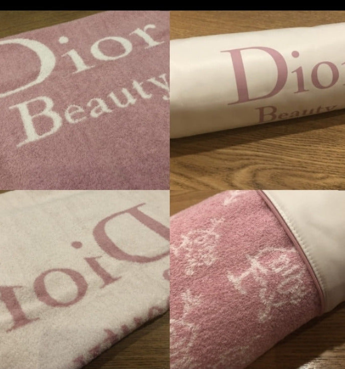 Dior pink Large Beauty Beach Towel in Pouch Bag 150 x70cm