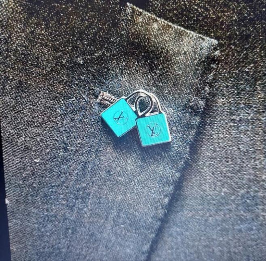 Louis Vuitton uniform blue metal Mini Pin Rare