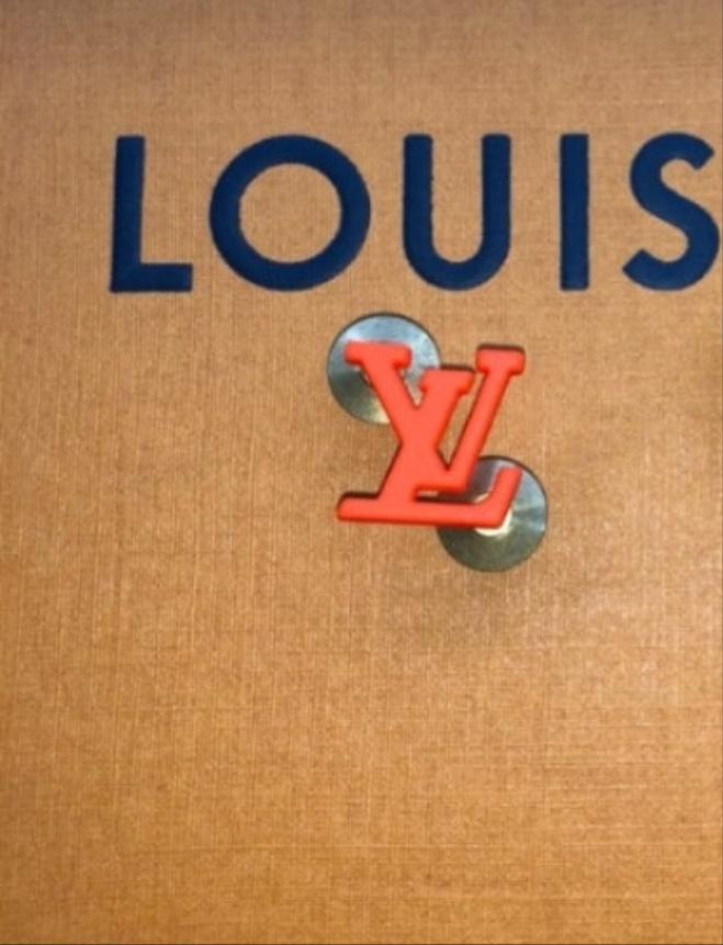 Louis Vuitton Virgil Abloh LV Initial Pin Orange