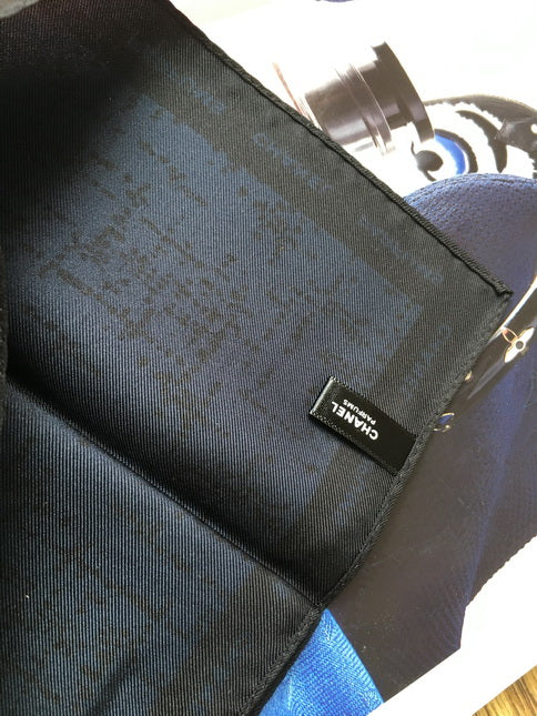 BLEU De Chanel Navy Blue Silky handkerchief with 1.5ml sample