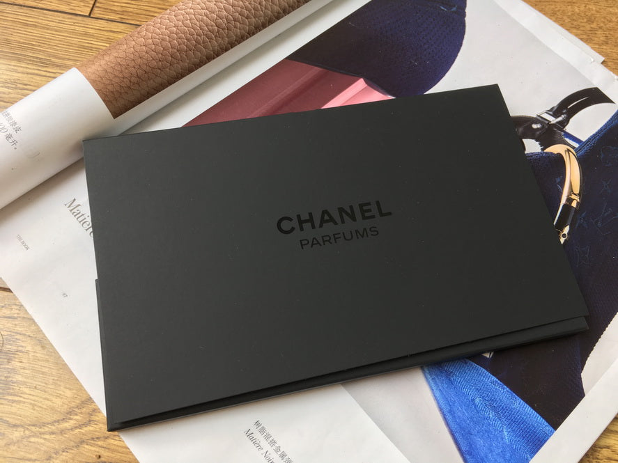 BLEU De Chanel Navy Blue Silky handkerchief with 1.5ml sample