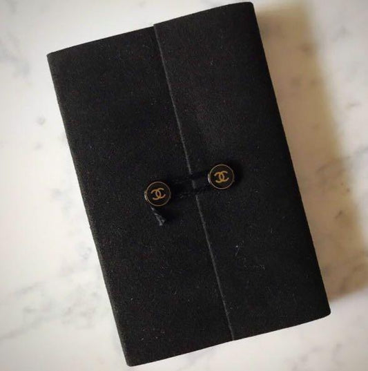 New CHANEL Small notepadSuede Mini Notepad black