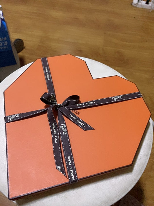 Authentic Hermes Heart Scarf Empty Box with Ribbon limited edition