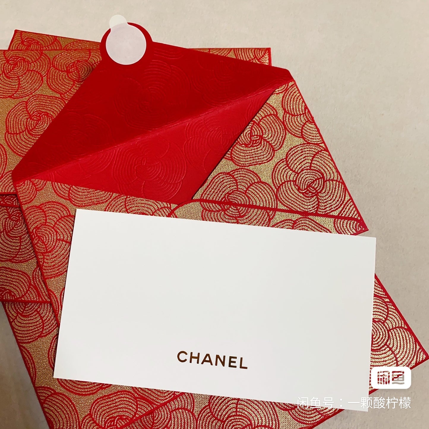 Chanel 2023 cny Camellia red packet envelope With greeting card