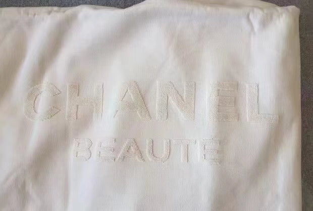 Beige Large Chanel Beauty Beach Towel in Pouch Bag 188 x 102cm