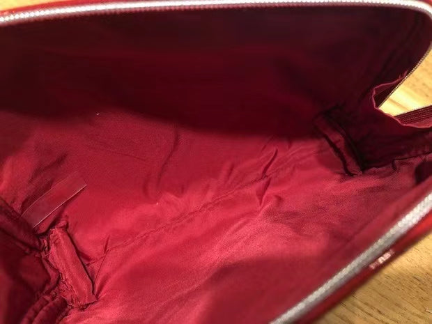 Chanel Red Holiday Patent Makeup Pouch bag in Box 2019