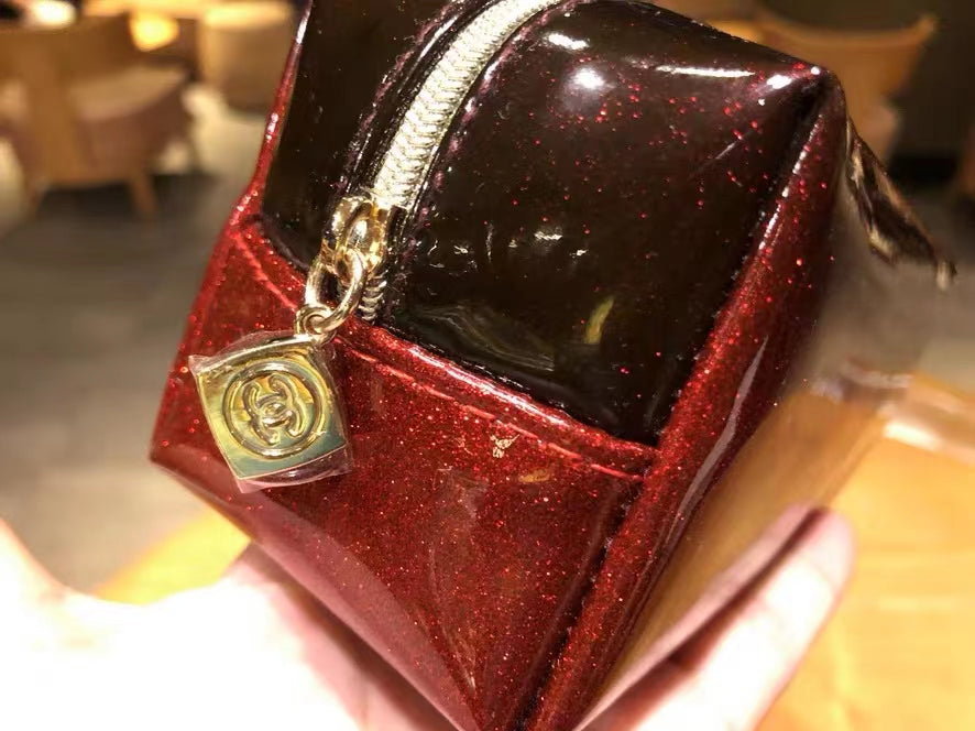 Rouge Allure Red Wine Shiny Handy Pouch bag