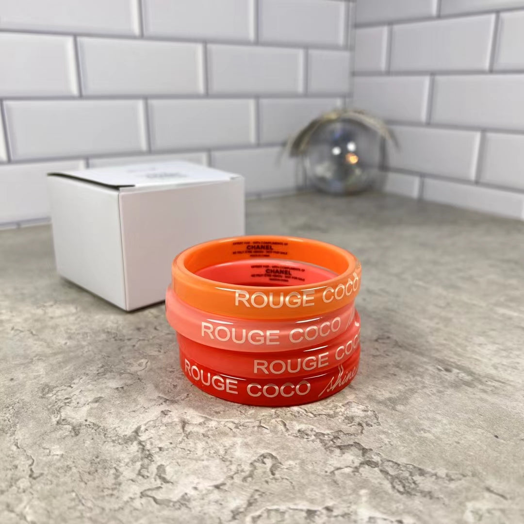 Chanel Rouge Coco Gloss Acrylic Bracelet Set of 4pcs VIP Gift