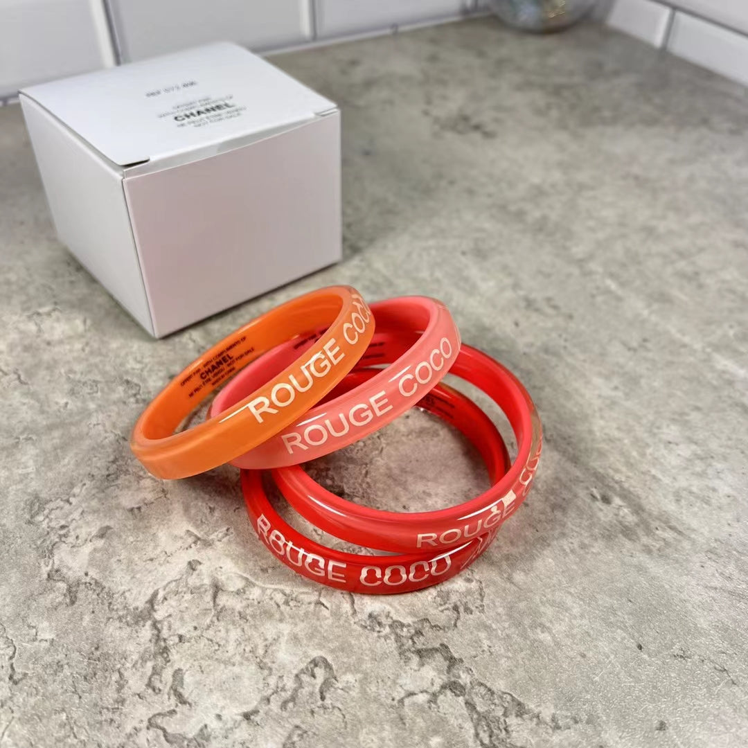 Chanel Rouge Coco Gloss Acrylic Bracelet Set of 4pcs VIP Gift