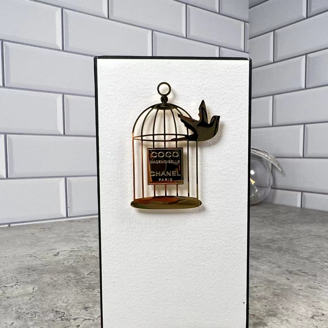 Coco Mademoiselle Perfume birdcadge magnet brooch badge VIP GIFT