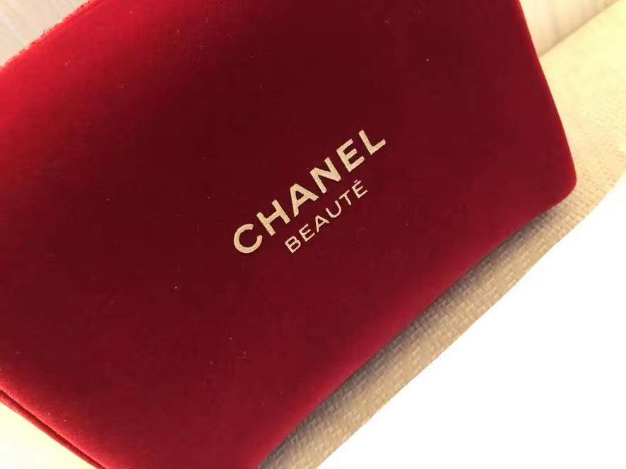 Chanel Red Velvet Makeup Pouch Clutch bag 2019 VIP GIFT