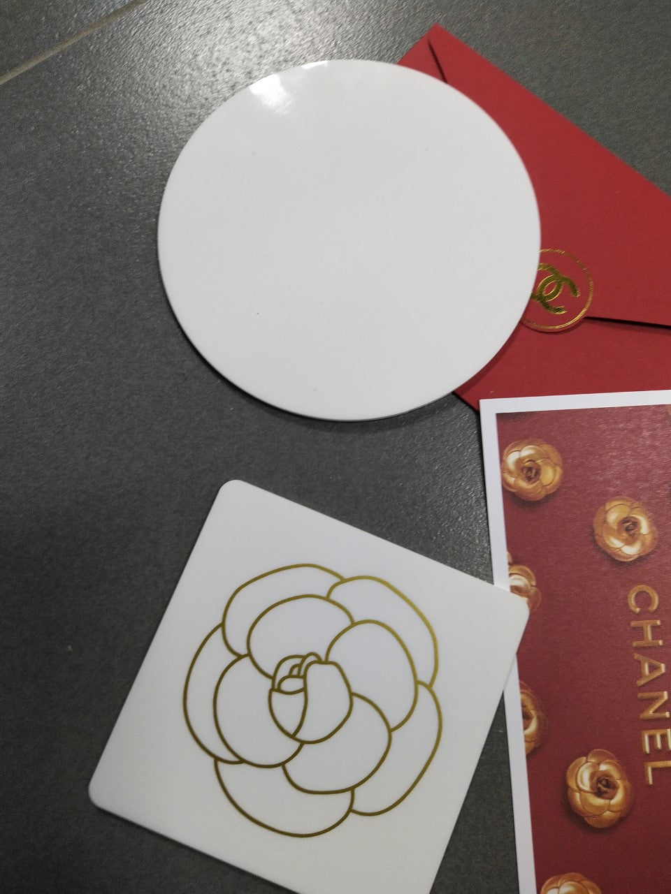 Chanel Camellia Acrylic Coasters set of 2pcs