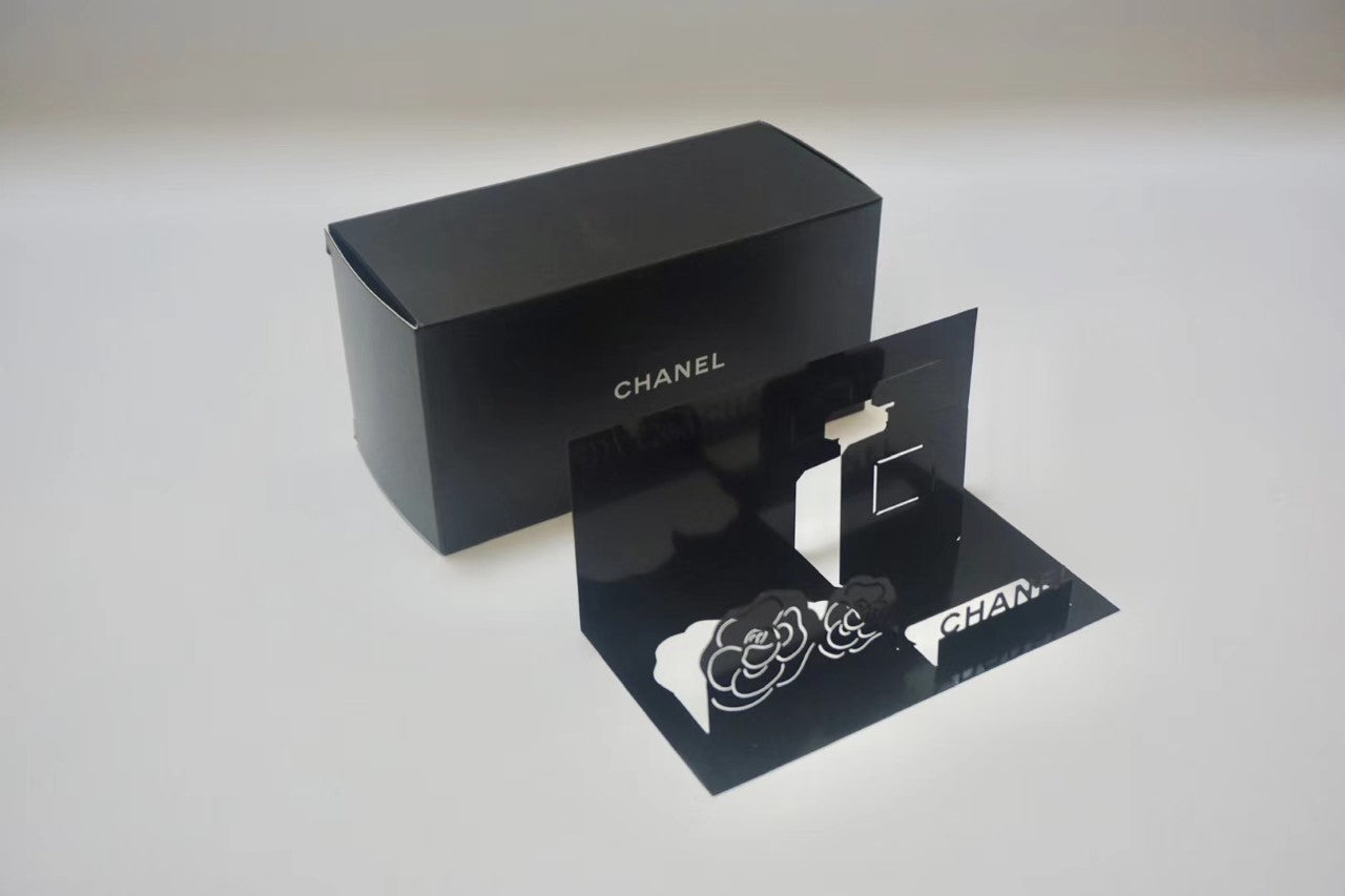 Chanel camellia name Card Holder Desktop Metal stand