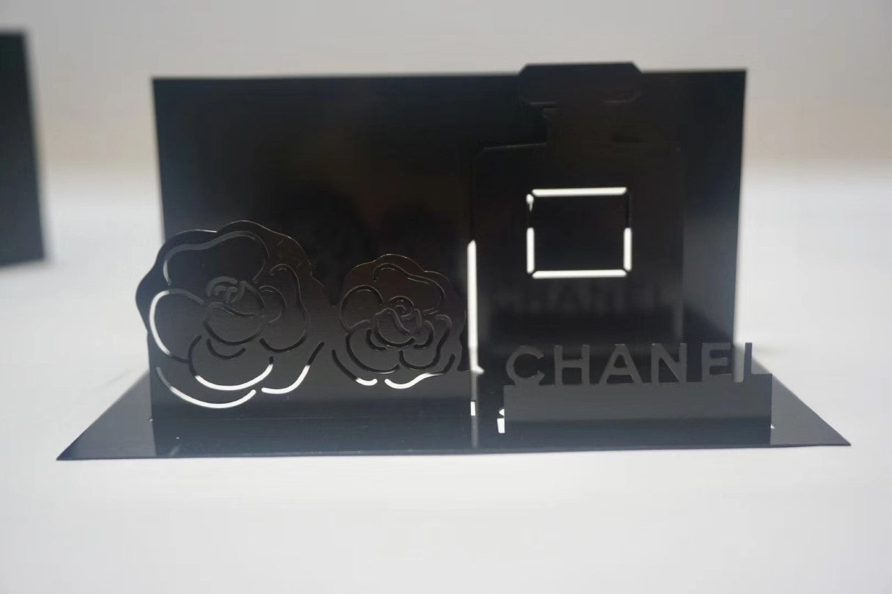 Chanel camellia name Card Holder Desktop Metal stand