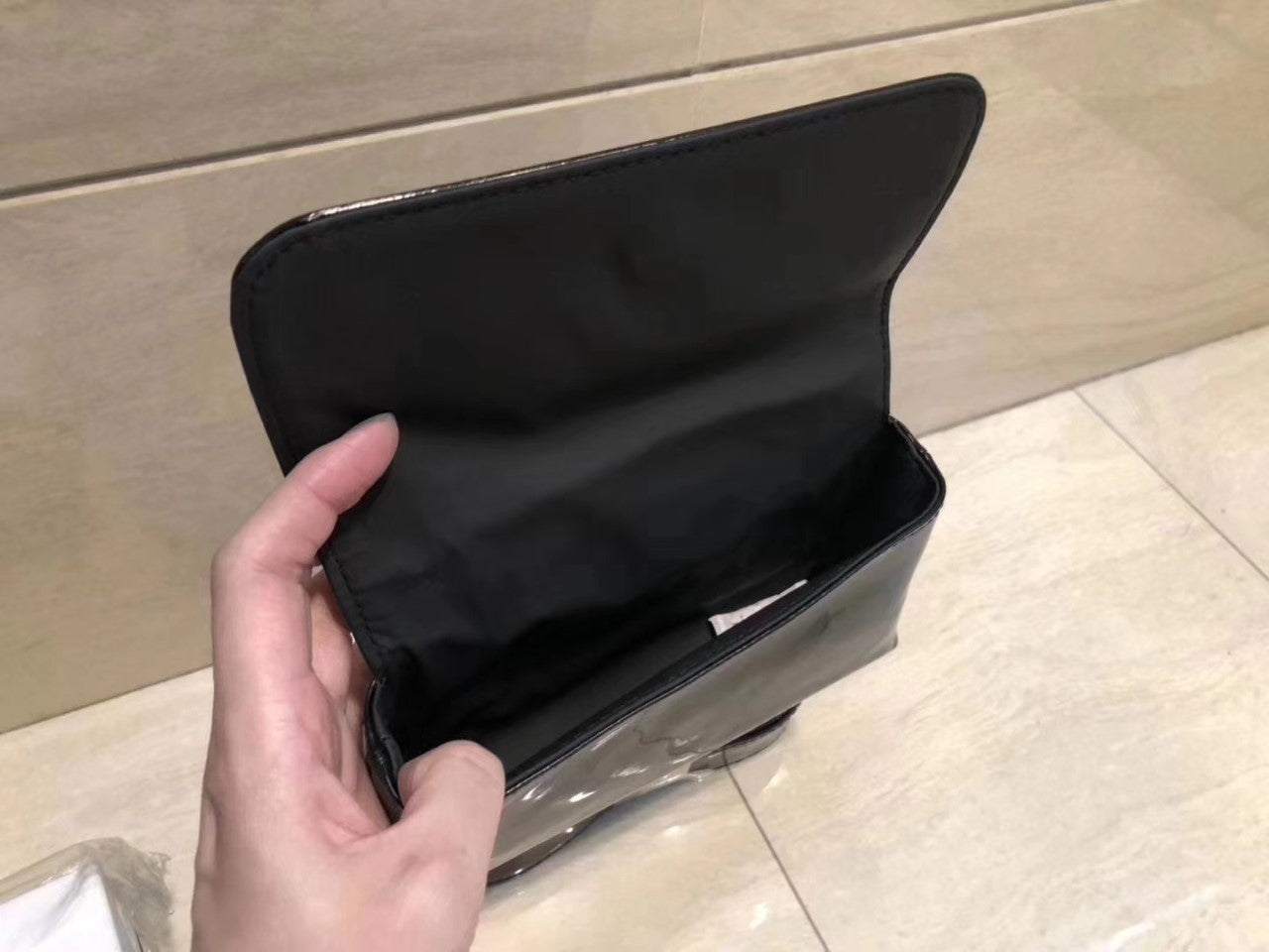 Chanel Uniform Black Patent Waist belt bag Out of Print